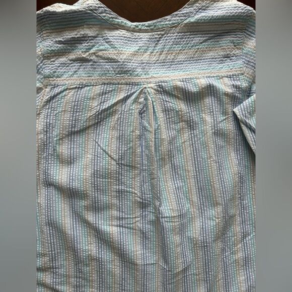 🦠3 For $21🦠Woman Within Blue Striped Blouse - Picture 7 of 7